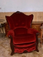 Olaszs stíl bordó szövetes fotel(új termék)