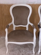 Olasz stíl karos fotel műbőr kárpittal