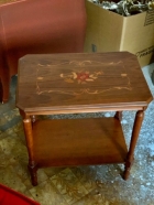 Olasz stíl intarziás asztalka téglalap alakú