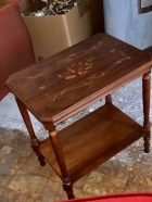 Olasz stíl intarziás asztalka téglalap alakú